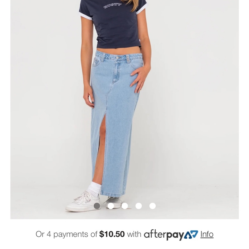 Rusty USA CELESTE LOW RISE DENIM MAXI SKIRT